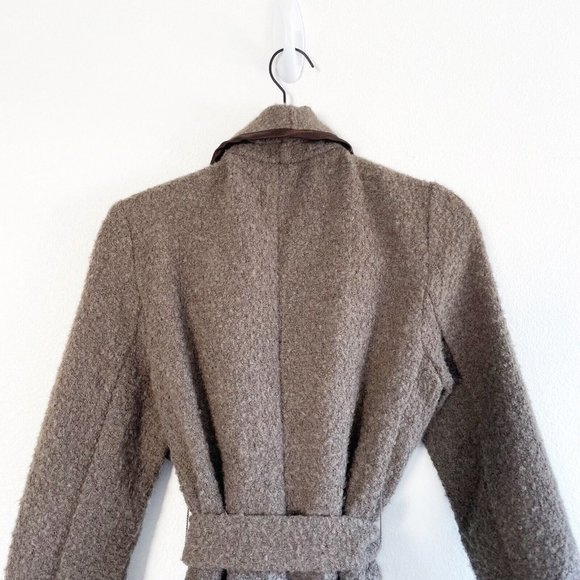 Gap Jacket Women’s Small Brown Wool Blend Wrap Sweater Removable Belt Relaxed - Picture 7 of 10